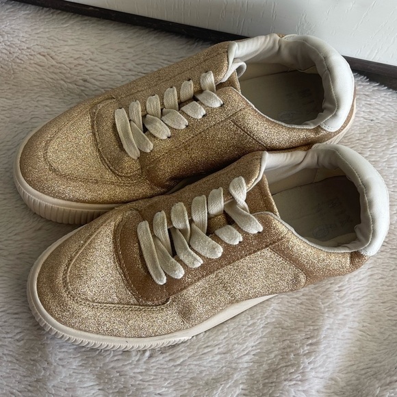 Mix No 6 rose gold glitter platform sneakers - Picture 2 of 8